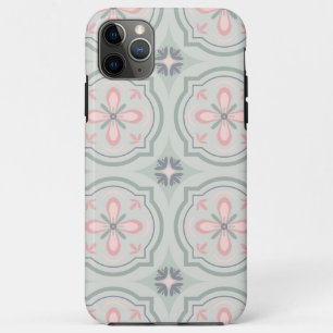 Funda Para iPhone 11 Pro Max Baldosas Florales Verde Pastel