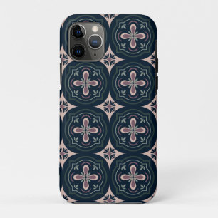 Funda Para iPhone 11 Pro baldosas geométricas florales de color terroso