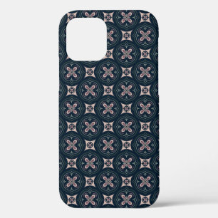 Funda Para iPhone 12 baldosas geométricas florales de color terroso