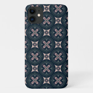 Funda Para iPhone 11 baldosas geométricas florales de color terroso