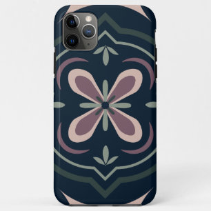 Funda Para iPhone 11 Pro Max baldosas geométricas florales de color terroso