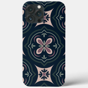 Funda Para iPhone 13 Pro Max Baldosas Geométricas Florales Terrosas