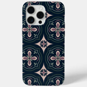 Funda Para iPhone 15 Pro Max Baldosas Geométricas Florales Terrosas