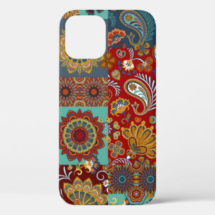 Funda Para iPhone 12 Baldosas inmaculadas sin soldadura con paisley y m