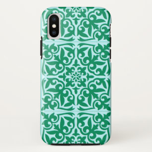 Funda Para iPhone XS Baldosas marroquíes - turquesa y agua