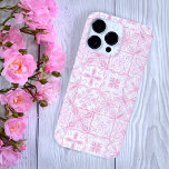 Funda Para iPhone 14 Pro Max De Case-Mate Baldosas orgánicas en rosa<br><div class="desc">Baldosas ornamentadas a mano con elementos florales</div>