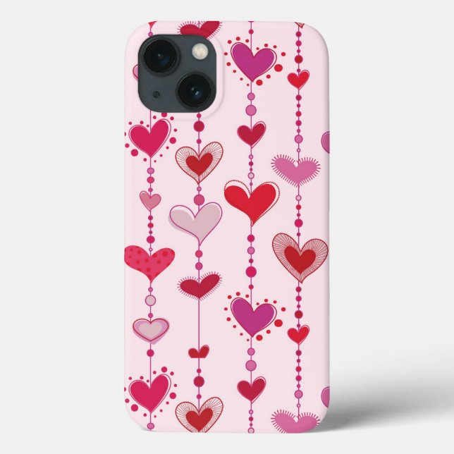 Funda De Case-Mate Para iPhone Baldosas para el corazón (Reverso)