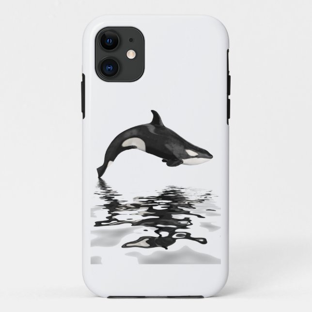 Funda De Case-Mate Para iPhone Ballena asesina aislada con reflexión (Reverso)