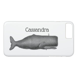 Funda Para iPhone 8 Plus/7 Plus Ballena Estilizada de Siglo XIX Vintage #1 N