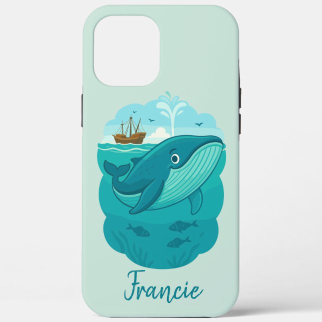 Funda De Case-Mate Para iPhone Ballena marina náutica (Reverso )