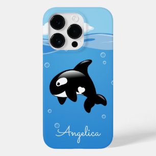 Funda Para iPhone 14 Pro De Case-Mate Ballena orca pura en el océano con nombre personal
