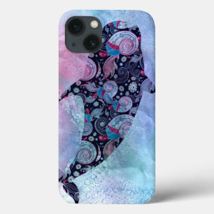 Funda Para iPhone 13 Ballena ornamental de la silueta