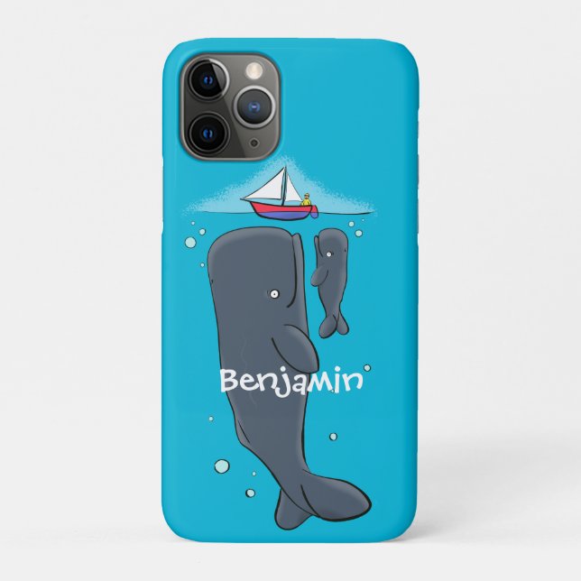 Funda De Case-Mate Para iPhone Ballenas cortas y ilustracion personalizado de vel (Reverso)