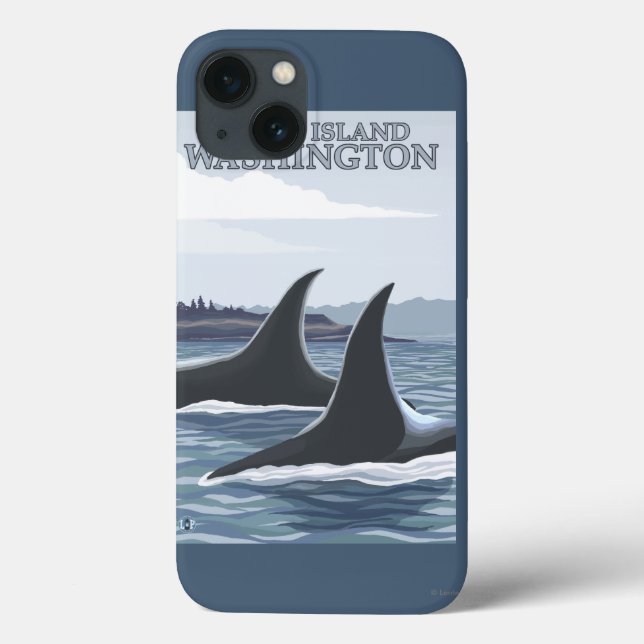 Funda De Case-Mate Para iPhone Ballenas orcas #1 - Isla Orcas, Washington (Reverso)