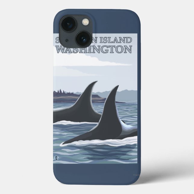 Funda De Case-Mate Para iPhone Ballenas Orcas #1 - Isla San Juan, Washington (Reverso)