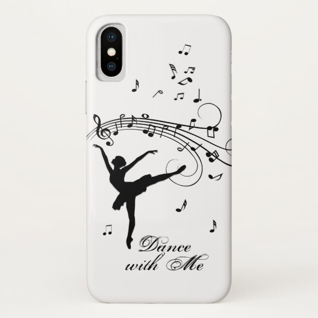 Funda De Case-Mate Para iPhone Ballerina Dancing with Music Notes (Reverso)