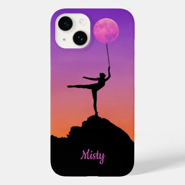 Funda De Case-Mate Para iPhone Ballet Moon Balance Nombre Personalizado (Reverso )