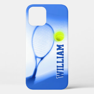 Funda Para iPhone 12 Pro Balón de tenis y deportes de raqueta amarillo azul
