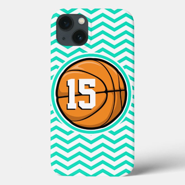 Funda De Case-Mate Para iPhone Baloncesto; Aqua Green Chevron (Reverso)