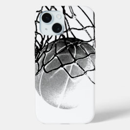 Funda Para iPhone 15 Baloncesto blanco y negro