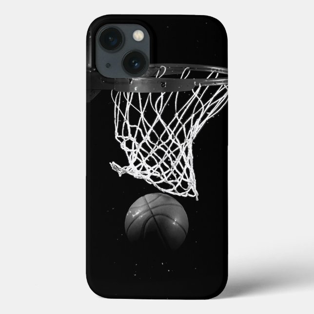 Funda De Case-Mate Para iPhone Baloncesto blanco y negro (Reverso)
