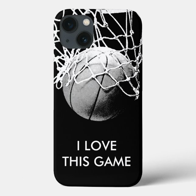 Funda De Case-Mate Para iPhone Baloncesto de amor blanco y negro (Reverso)