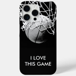 Funda Para iPhone 15 Pro Max Baloncesto de amor blanco y negro