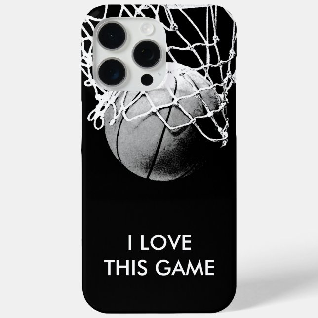 Funda De Case-Mate Para iPhone Baloncesto de amor blanco y negro (Reverso )