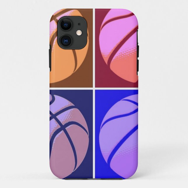 Funda De Case-Mate Para iPhone Baloncesto de arte pop (Reverso)
