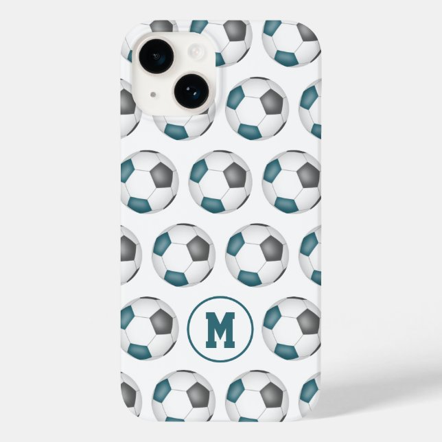 Funda De Case-Mate Para iPhone Baloncesto de fútbol de equipo gris verde azulado (Reverso )