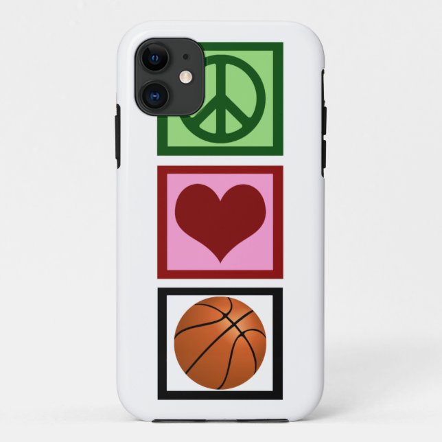 Funda De Case-Mate Para iPhone Baloncesto de Peace Love (Reverso)