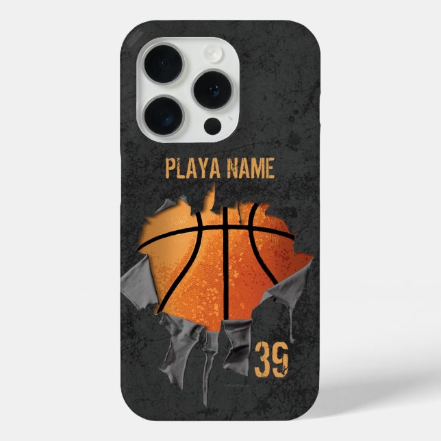 Funda De Case-Mate Para iPhone Baloncesto desgarrado (Reverso )