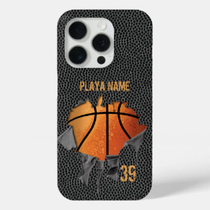 Funda Para iPhone 15 Pro Baloncesto desgarrado (texturado)