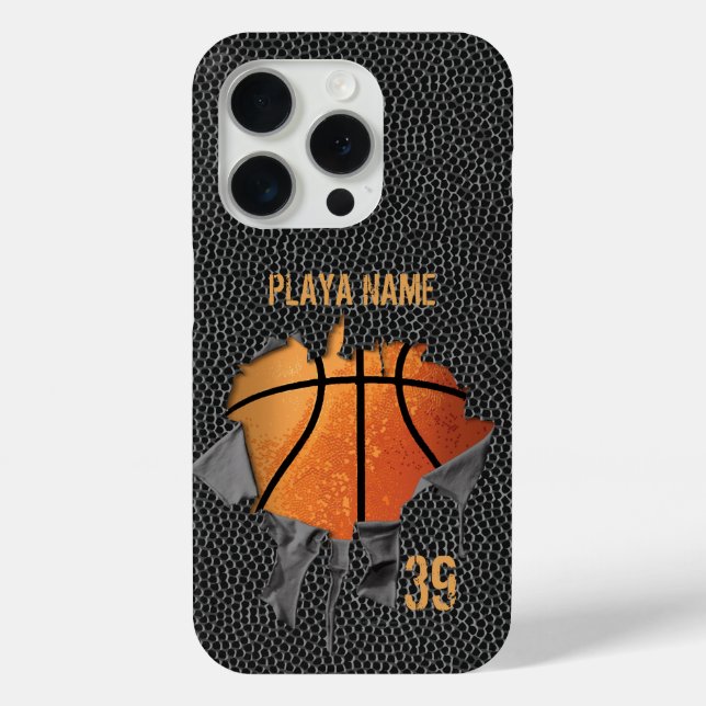 Funda De Case-Mate Para iPhone Baloncesto desgarrado (texturado) (Reverso )