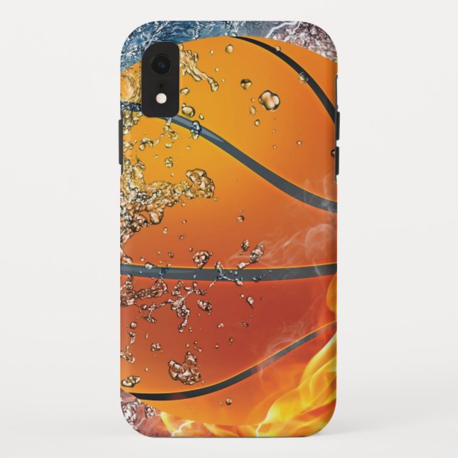 Funda De Case-Mate Para iPhone Baloncesto en llamas (Reverso)