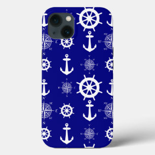 Funda Para iPhone 13 Baloncesto Náutico Azul Blanco