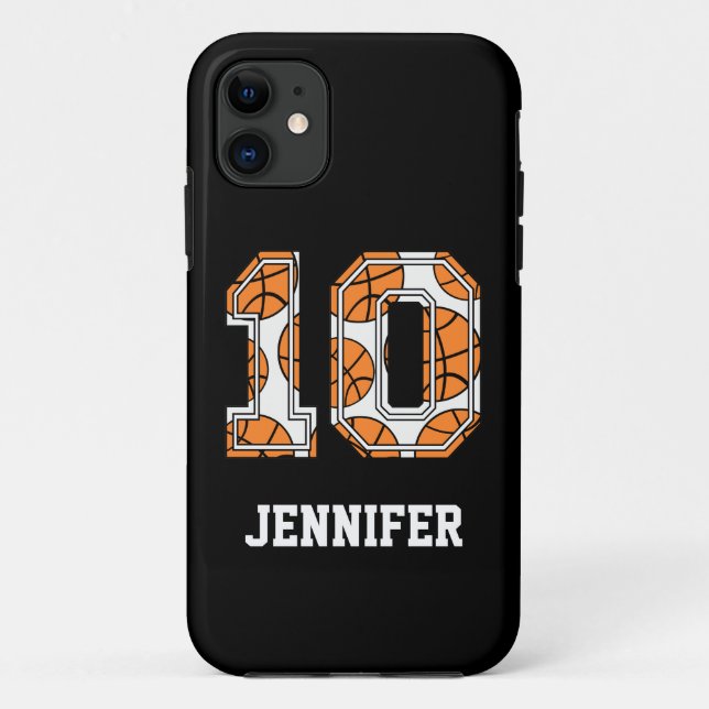 Funda De Case-Mate Para iPhone Baloncesto personalizado número 10 (Reverso)