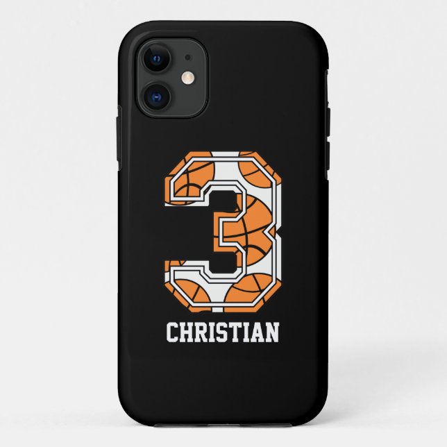 Funda De Case-Mate Para iPhone Baloncesto personalizado número 3 (Reverso)