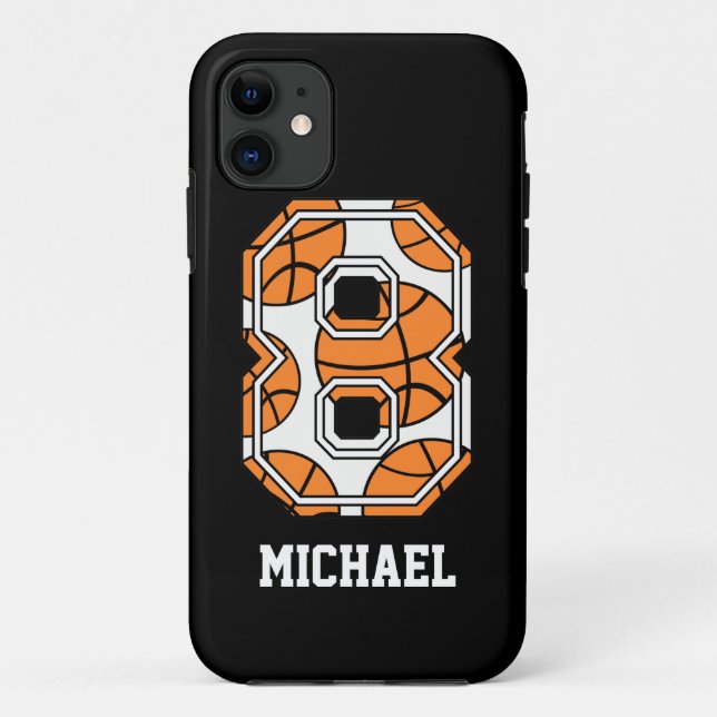 Funda De Case-Mate Para iPhone Baloncesto personalizado número 8 (Reverso)