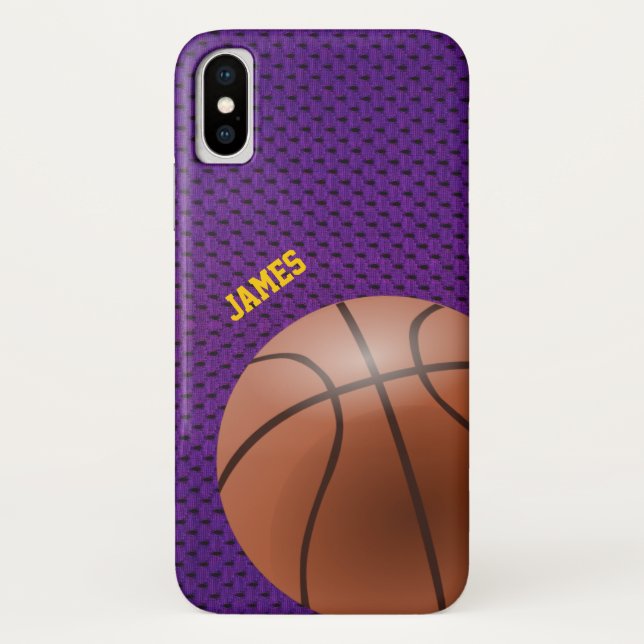 Funda De Case-Mate Para iPhone Baloncesto Púrpura (Reverso)