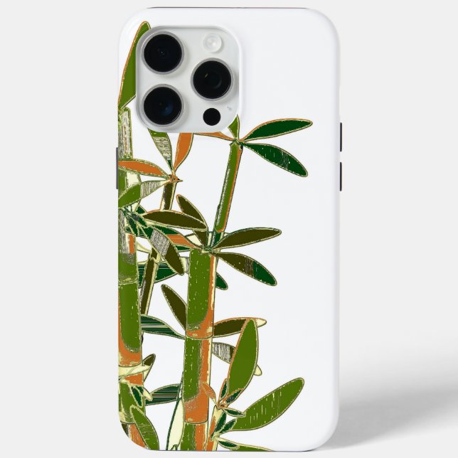 Funda De Case-Mate Para iPhone Bambú verde aislado sobre fondo blanco (Reverso )