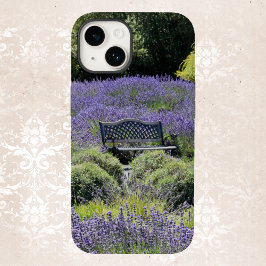 Funda Para iPhone 14 De Case-Mate Banca en un enorme campo de lavanda secuencial