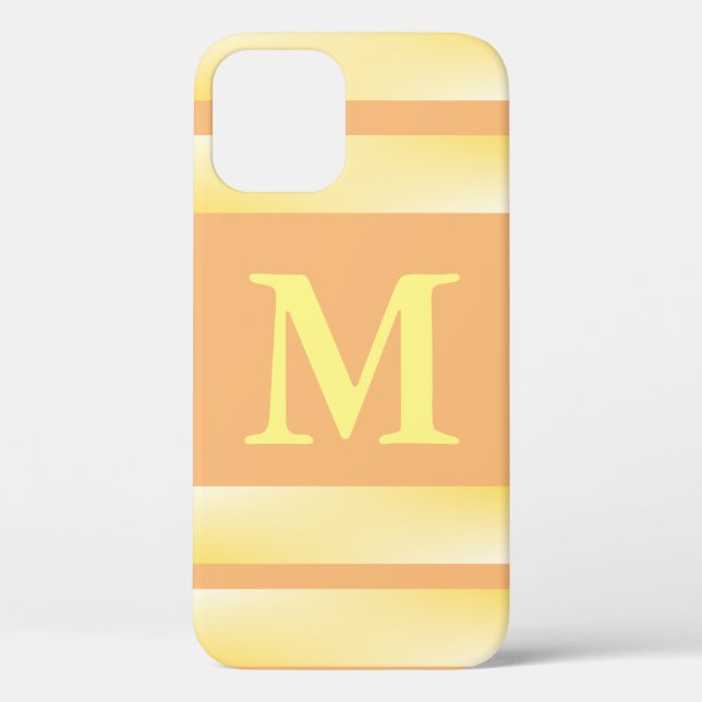 Funda De Case-Mate Para iPhone Banda amarilla monogramo (Reverso )