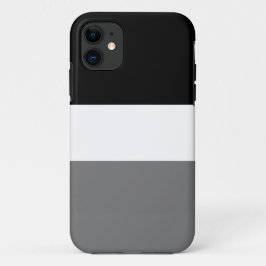 Funda Para iPhone 11 Banda ancha deportiva negrita Black Dark Gray Stri