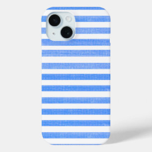 Funda Para iPhone 15 Banda azul y blanca