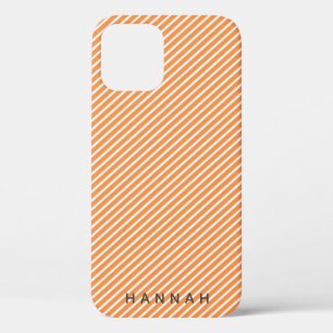 Funda Para iPhone 12 Banda de caramelo moderna Nombre diagonal del Na