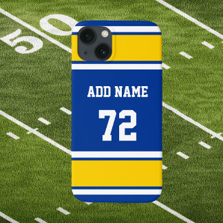 Funda Para iPhone 13 Banda deportiva azul blanca y Sol amarilla