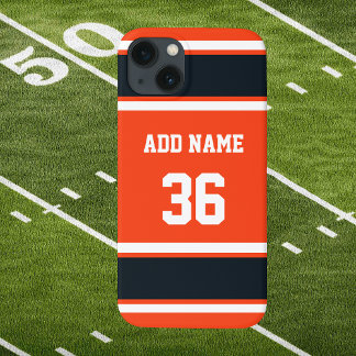 Funda Para iPhone 13 Banda deportiva naranja negra y blanca