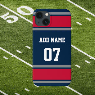 Funda Para iPhone 15 Banda deportiva nautical Blue Red and Silver