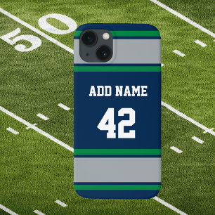 Funda Para iPhone 15 Banda deportiva verde y plateada